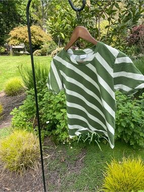 Dries Van Noten Green/cream Striped Tshirt